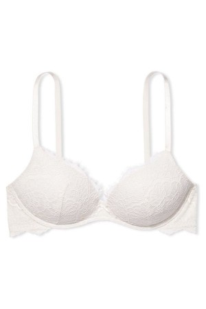 Coconut White Victoria's Secret Dream Angels Lace Lightly Lined Non Wired Bra | CNB-816975