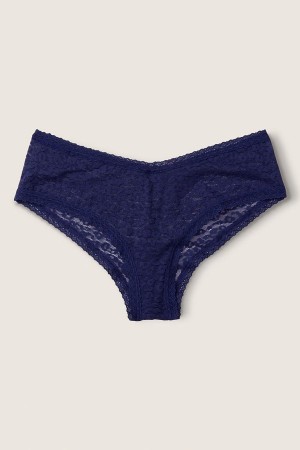 Coconut White Victoria's Secret Lace Logo Cheeky Knickers | RAS-571098