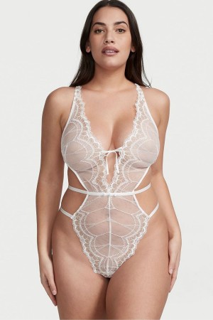 Coconut White Victoria's Secret Strappy Back Lace Body | BKL-469510