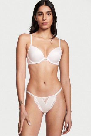 Coconut White Victoria's Secret Very Sexy Shine Strap Brazilian Knickers | HAX-485397