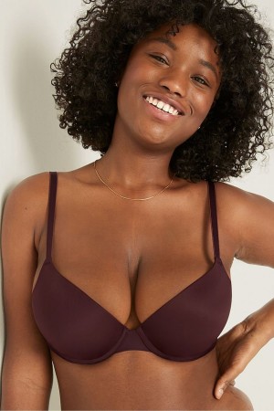 Coffee Brown Nude Victoria's Secret Wear Everywhere Smooth Push Up T-Shirt Bra | SYH-361872