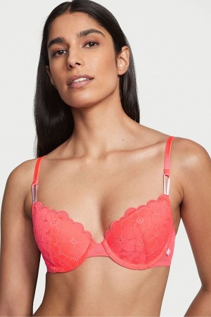 Coral Blaze Orange Victoria's Secret Sexy Tee Lace Lightly Lined T-Shirt Bra | TRI-516792