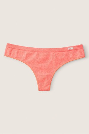 Coral Flash Orange Victoria's Secret No-Show No Show Thong Knickers | CIG-468135