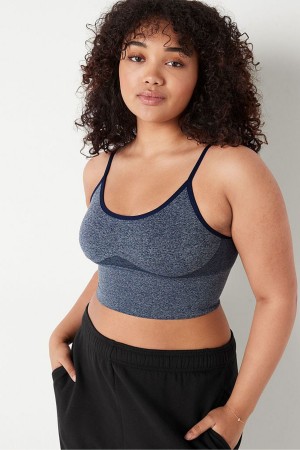 Cornflower Blue Marl Victoria's Secret Wear Everywhere Seamless Unlined Sports Bra | LDJ-248065