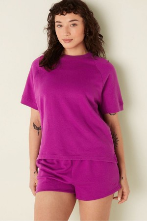 Cornflower Blue Victoria's Secret Short Sleeve Oversized Crew Neck T-Shirt | YVL-369150