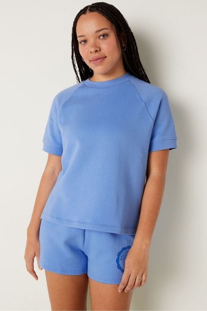 Cornflower Blue Victoria's Secret Short Sleeve Oversized Crew Neck T-Shirt | BDV-094732