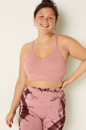 Damsel Pink Victoria's Secret Seamless Lightly Lined Low Impact Sports Bra | YEA-268713