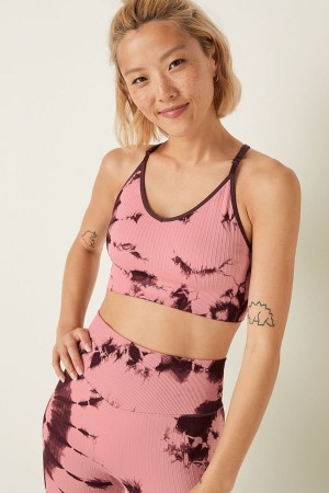 Damsel Pink Victoria's Secret Seamless Lightly Lined Low Impact Sports Bra | XNC-869175