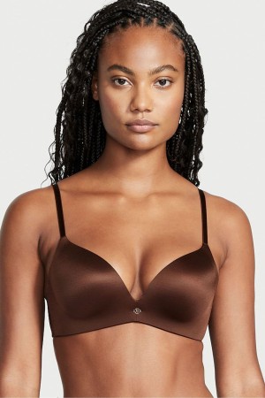 Dark Brown Victoria's Secret Very Sexy Smooth Non Wired Push Up Bra | AOQ-716502