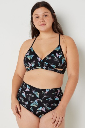 Dark Charcoal Black Victoria's Secret Wrap Bikini Top | LDT-861947