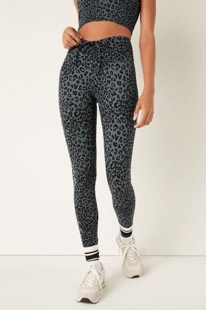 Dark Steel Grey Leopard Victoria's Secret Soft Ultimate High Waist Ruched V Legging | SUY-295801