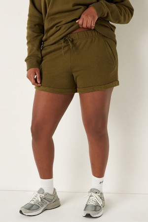 Deep Olive Green Victoria's Secret Logo Lounge Short | OPH-216840