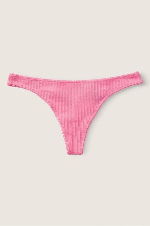 Dreamy Pink Pointelle Victoria's Secret Stretch Cotton Cotton Thong Knickers | POB-172534