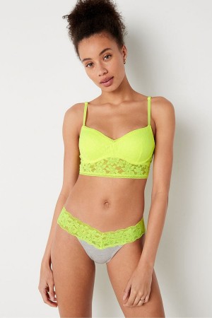 Electro Yellow Victoria's Secret Wear Everywhere Lace Wired Push Up Bralette | MYK-847592