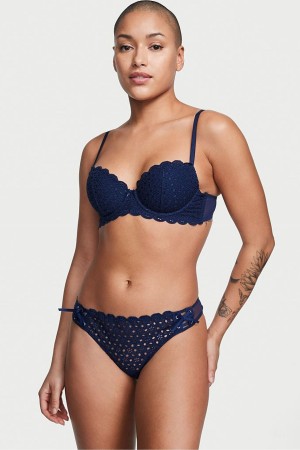 Ensign Navy Blue Victoria's Secret Dream Angels Lace Knickers | CVI-304978