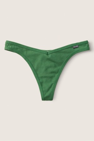 Forest Pine Green Victoria's Secret Stretch Cotton Cotton Thong Knickers | XHK-837126