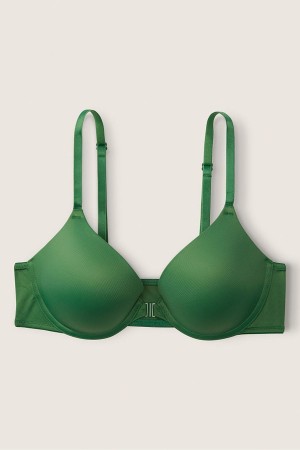 Forest Pine Green Victoria's Secret Wear Everywhere Front Fastening Push Up T-Shirt Bra | ZEB-931762