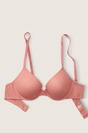 French Rose Pink Victoria's Secret Wear Everywhere Smooth Push Up T-Shirt Bra | HOW-817092