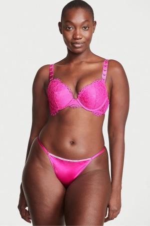 Fuschia Frenzy Pink Victoria's Secret Very Sexy Smooth Shine Strap Knickers | MSA-431520