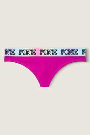 Future Pink Victoria's Secret Stretch Cotton Logo Thong | RDJ-095173