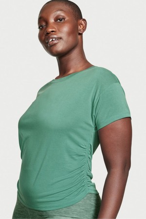 Gem Green Victoria's Secret Ruched Modal T-Shirt | HPO-752416