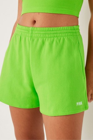 Green Bloom Sans Logo Victoria's Secret Campus Fleece Short | PON-248953