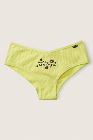 Green Spring with Embroidery Yellow Victoria's Secret Stretch Cotton Cotton Cheeky Knickers | FPS-670139