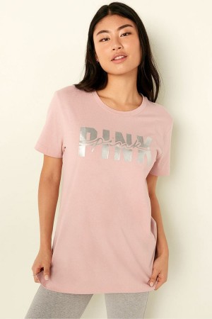 Green Victoria's Secret Cotton Short Sleeve Campus T-Shirt | FHE-380642