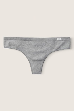 Grey Oasis Marl Victoria's Secret No-Show No Show Thong Knickers | AJH-412073