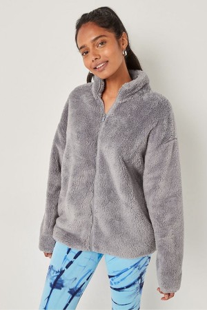 Grey Oasis Victoria's Secret Teddy FullZip Jacket | LGN-963527