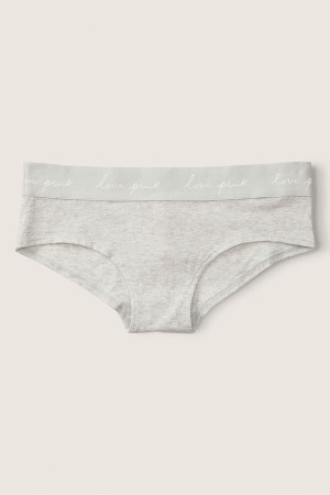 Heather Stone Grey Victoria's Secret Stretch Cotton Cotton Logo Hipster Knickers | HCE-503146