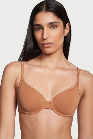 Honey Glow Nude Victoria's Secret The T-Shirt Push Up Logo Strap Bra | UZS-125436