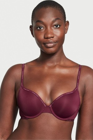 Kir Purple Victoria's Secret The T-Shirt Lightly Lined Logo Strap Full Cup Bra | NHB-738946