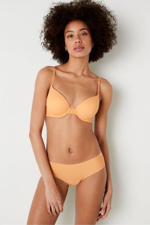 Light Orange Victoria's Secret Wear Everywhere Smooth Shine Strap Push Up T-Shirt Bra | AVU-684037