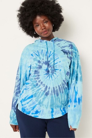 Light Sky Tie Dye Blue Victoria's Secret Long Sleeve Hoodie | ZQH-435176