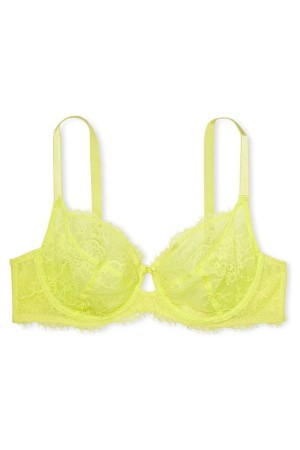 Lime Citron Yellow Victoria's Secret Dream Angels Lace Full Cup Unlined Bra | ZJL-974068