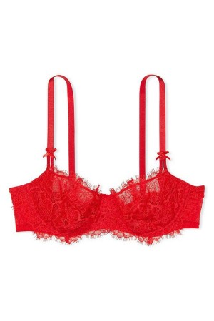 Lipstick Red Lace Victoria's Secret Dream Angels Bra | LAU-765428