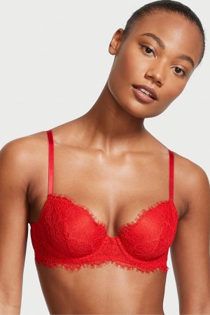 Lipstick Red Lace Victoria's Secret Dream Angels Bra | EZO-135678