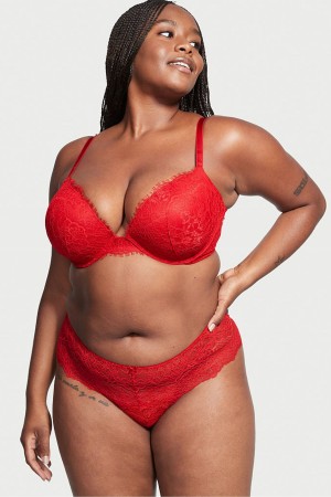 Lipstick Red Victoria's Secret Dream Angels Lace Hipster Thong Knickers | ZMS-783546