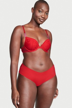 Lipstick Red Victoria's Secret No-Show Lace No Show Cheeky Knickers | PJV-490872