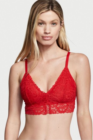 Lipstick Red Victoria's Secret Sexy Tee Lace Unlined Bralette | RFI-087643