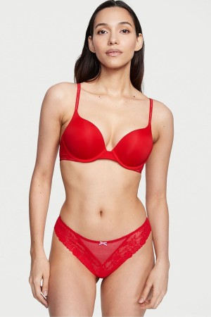 Lipstick Red Victoria's Secret The Lacie Lace Thong Knickers | MUX-147809