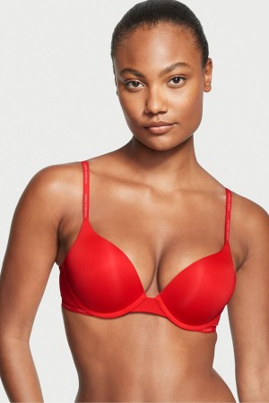 Lipstick Red Victoria's Secret The T-Shirt Lightly Lined Logo Strap Full Cup Bra | FVP-527314