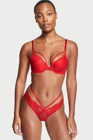 Lipstick Red Victoria's Secret Very Sexy Lace Thong Knickers | ABP-540963