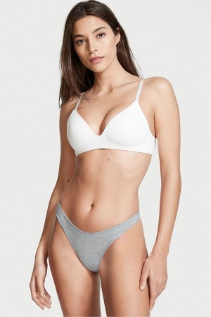 Medium Heather Grey Victoria's Secret Stretch Cotton Cotton High Leg Thong Knickers | UJK-013496