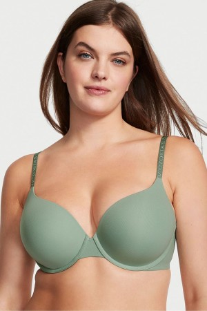 Midnight Sea Green Victoria's Secret The T-Shirt Full Cup Push Up Smooth Bra | MRX-351629