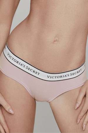 Misty Rose Pink Victoria's Secret Stretch Cotton Logo Knickers | UIS-426738