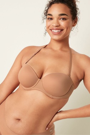 Mocha Latte Nude Victoria's Secret Wear Everywhere Smooth Multiway Strapless Push Up Bra | SPX-719658