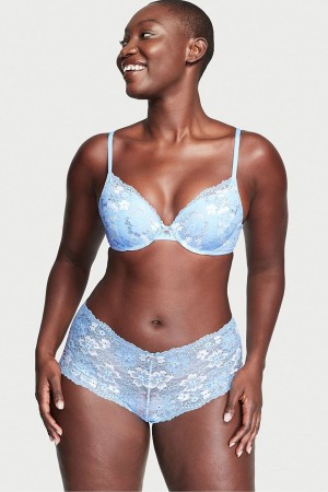 Morning Sky Blue Victoria's Secret Body by Victoria Lace Short Knickers | YNW-387459