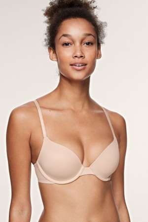 Nude Victoria's Secret Wear Everywhere Lace Lightly Lined T-Shirt Bra | TQN-917308